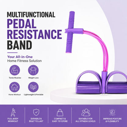 Tummy Trimmer – Foot Pedal Elastic Resistance Band (Random Color)