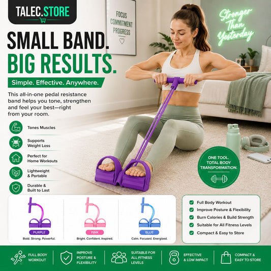 Tummy Trimmer – Foot Pedal Elastic Resistance Band (Random Color)