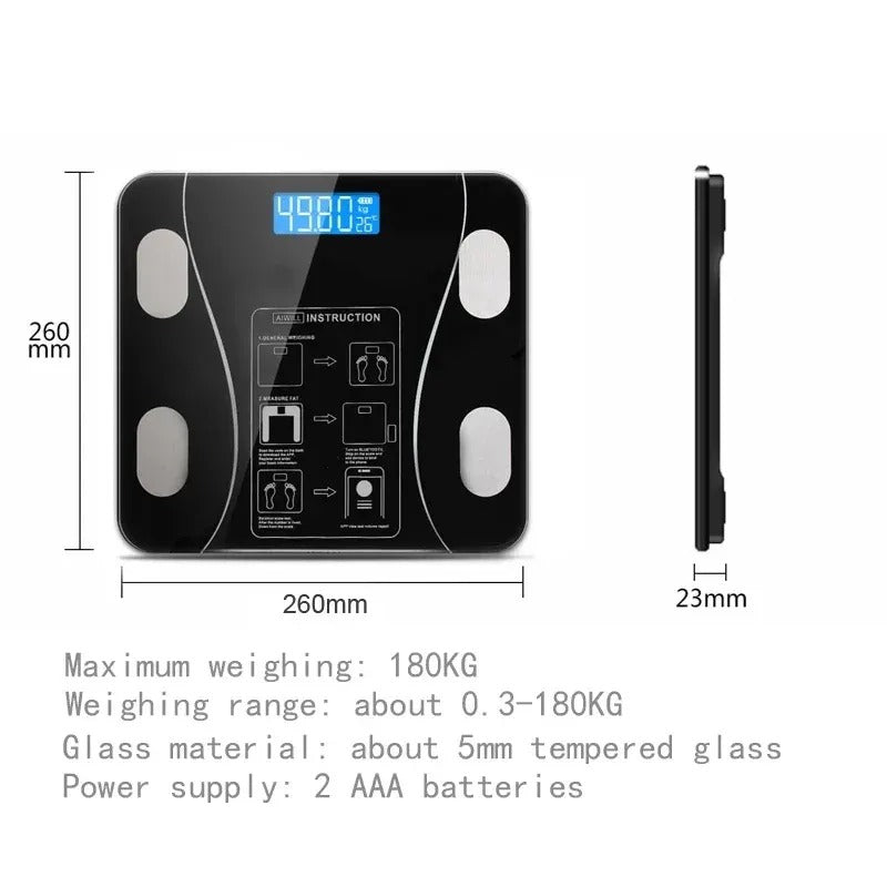 Talec SmartScale™ – Smart Body Fat Scale with Bluetooth | 13+ Body Metrics | 12-Month Warranty