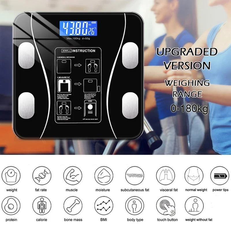 Talec SmartScale™ – Smart Body Fat Scale with Bluetooth | 13+ Body Metrics | 12-Month Warranty