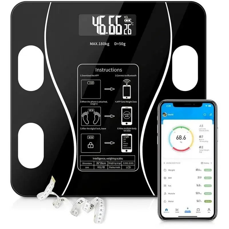 Talec SmartScale™ – Smart Body Fat Scale with Bluetooth | 13+ Body Metrics | 12-Month Warranty